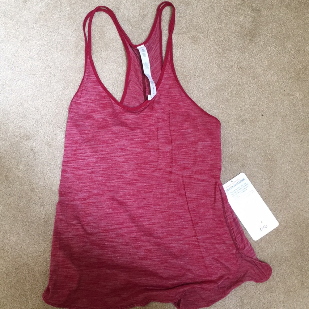 Red lululemon workout tank